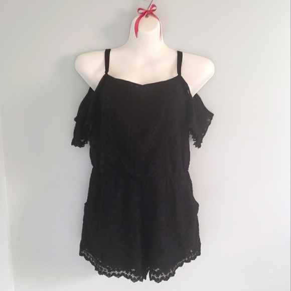 Xhilaration Black Lace Romper - Picture 1 of 5